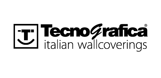 Marke-Tecnografica Logo von Tecnografica, einem Hersteller für italienische Wandverkleidungen. Es zeigt das Symbol 'T' in einem quadratischen Rahmen neben dem Namen 'Tecnografica' in einer klaren, modernen Schriftart, gefolgt von 'italian wallcoverings' in kleinerer Typografie, was die Spezialisierung auf hochwertige Wandgestaltung hervorhebt. Das Logo ist in einem schlichten Schwarz-Weiß-Design gehalten, welches Eleganz und Professionalität ausstrahlt