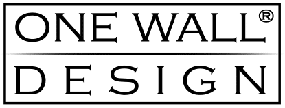 Marken Logo der Firma OneWall Design, Hersteller von hochwertigen Digitaldrucktapeten aus der Schweiz,